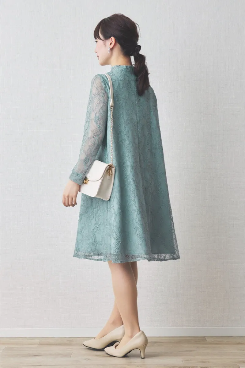 ミントのシアーレースAラインドレス