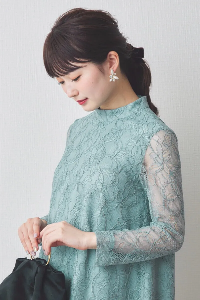 ミントのシアーレースAラインドレス