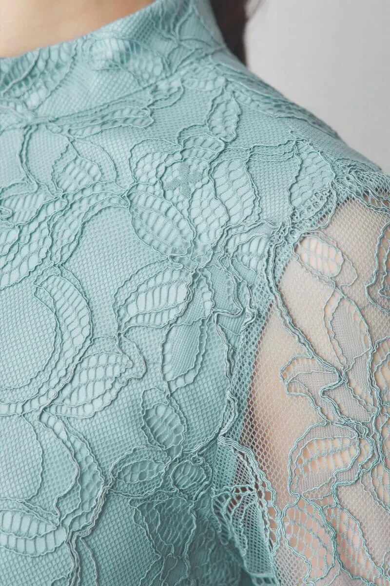 ミントのシアーレースAラインドレス