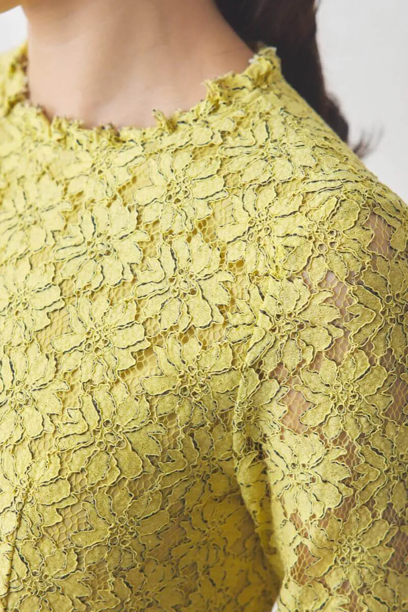 イエローのミックスレースドレス