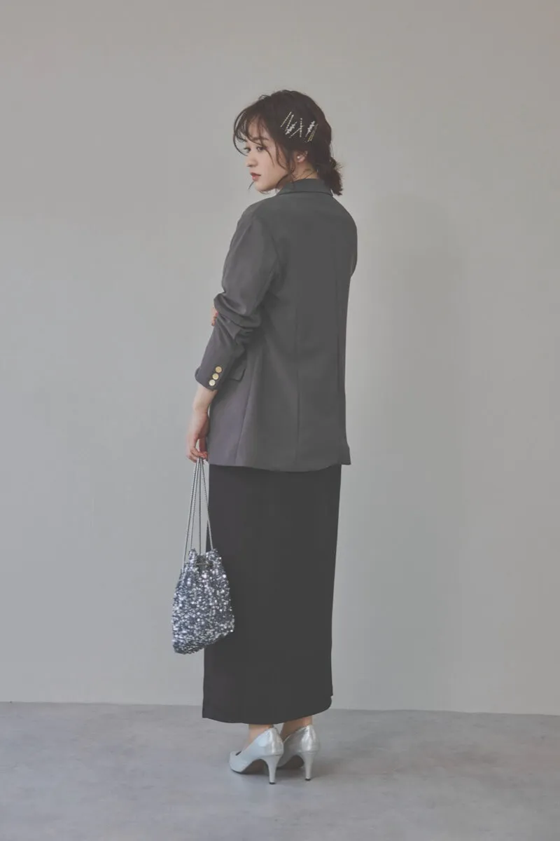 ブラックのチュールフリルアシンメトリードレス