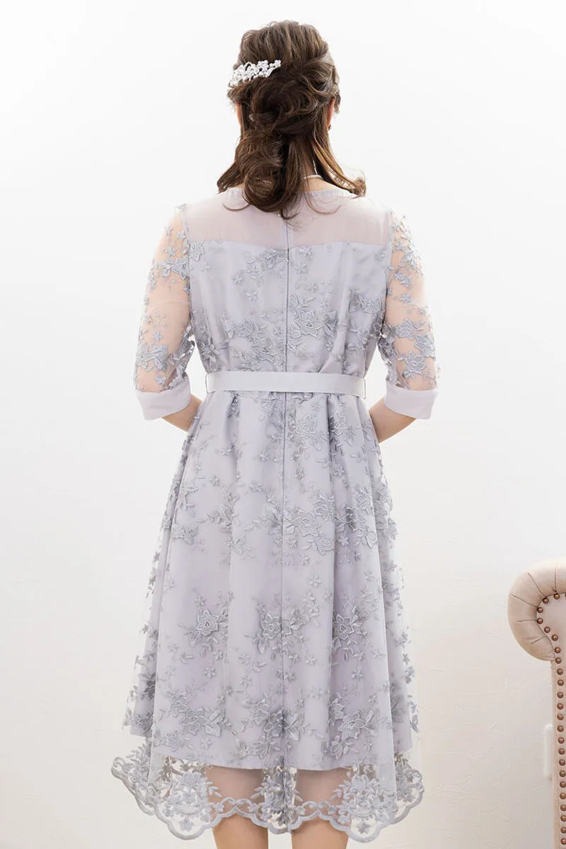 パールとビジューのシルバーコーム