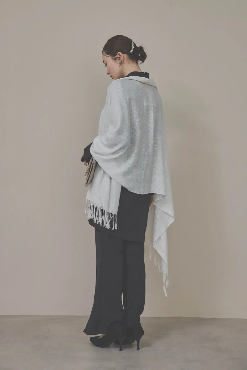 ネイビーのバックパールセットアップパンツドレス