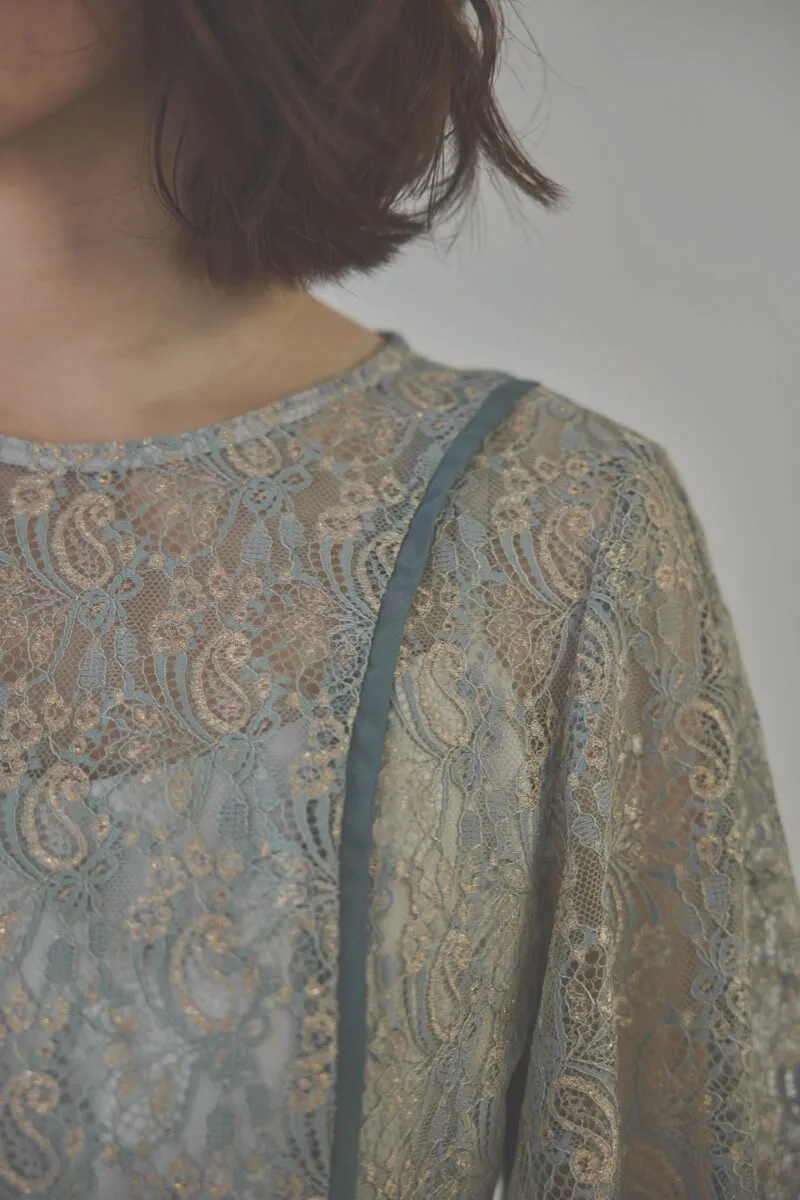 サックスのパイピングレースエプロンドレス