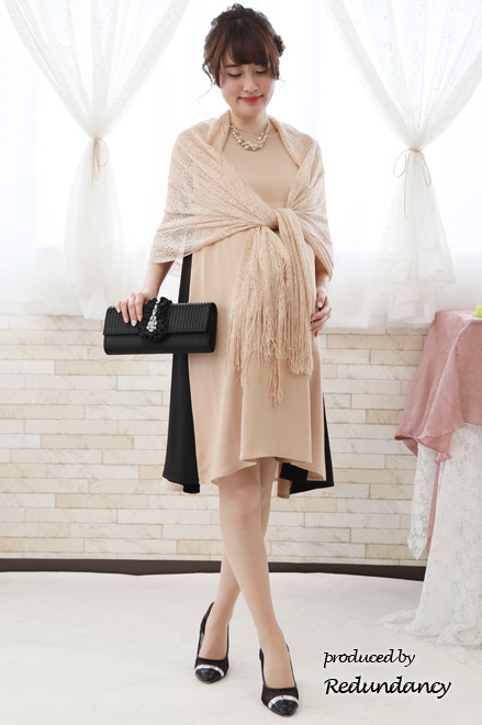 オレンジゴールドのラメレースストール