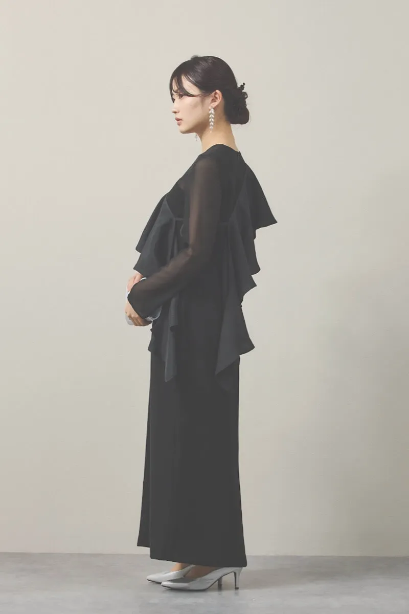 ブラックのセットショールメニーウェイドレス