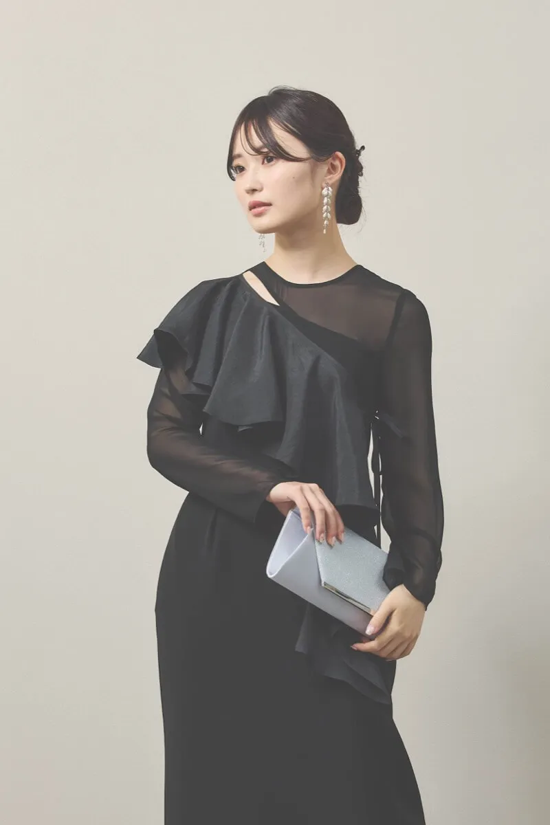 ブラックのセットショールメニーウェイドレス