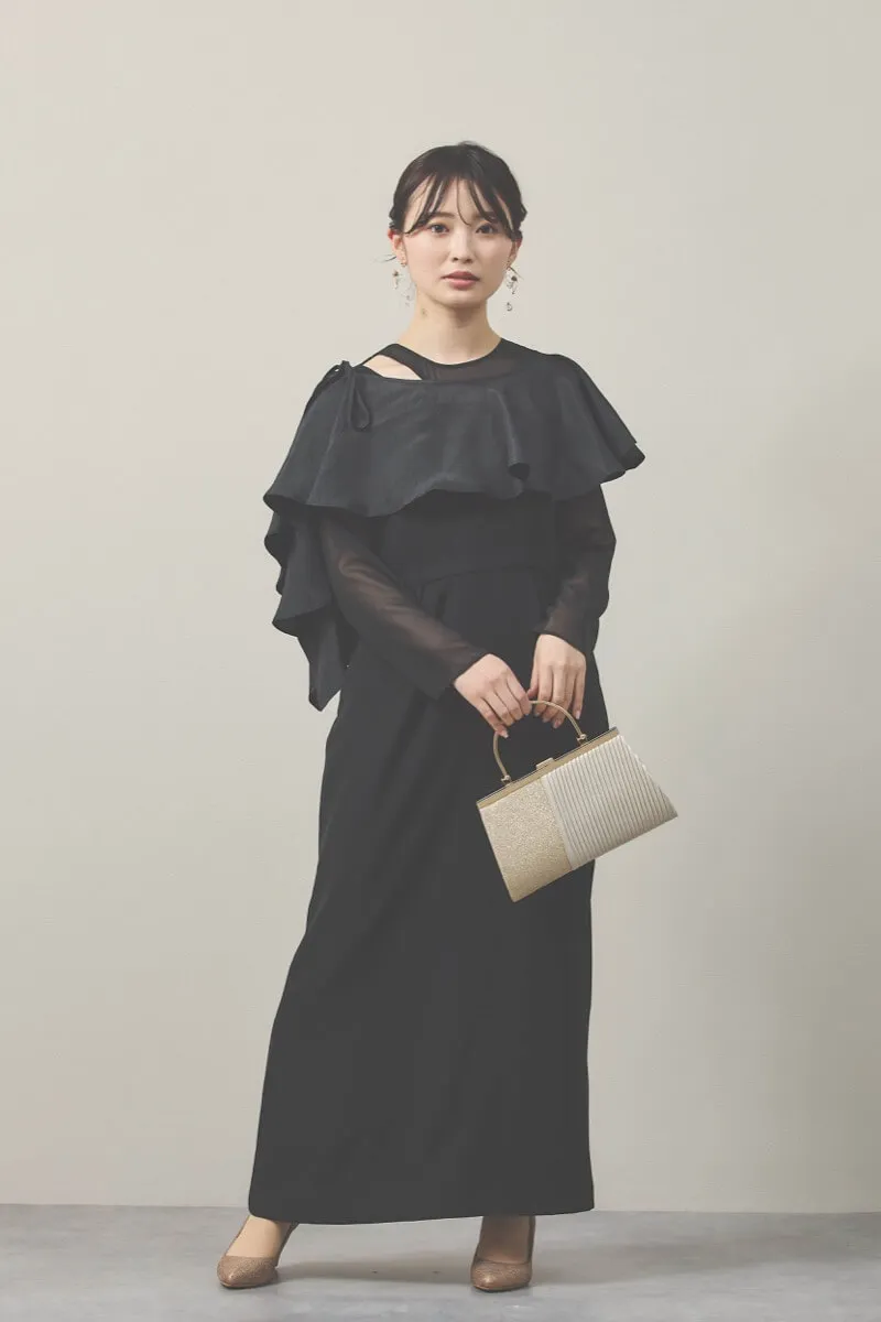 ブラックのセットショールメニーウェイドレス