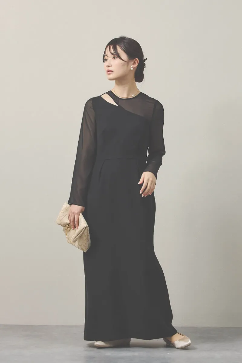 ブラックのセットショールメニーウェイドレス
