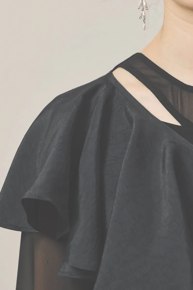 ブラックのセットショールメニーウェイドレス