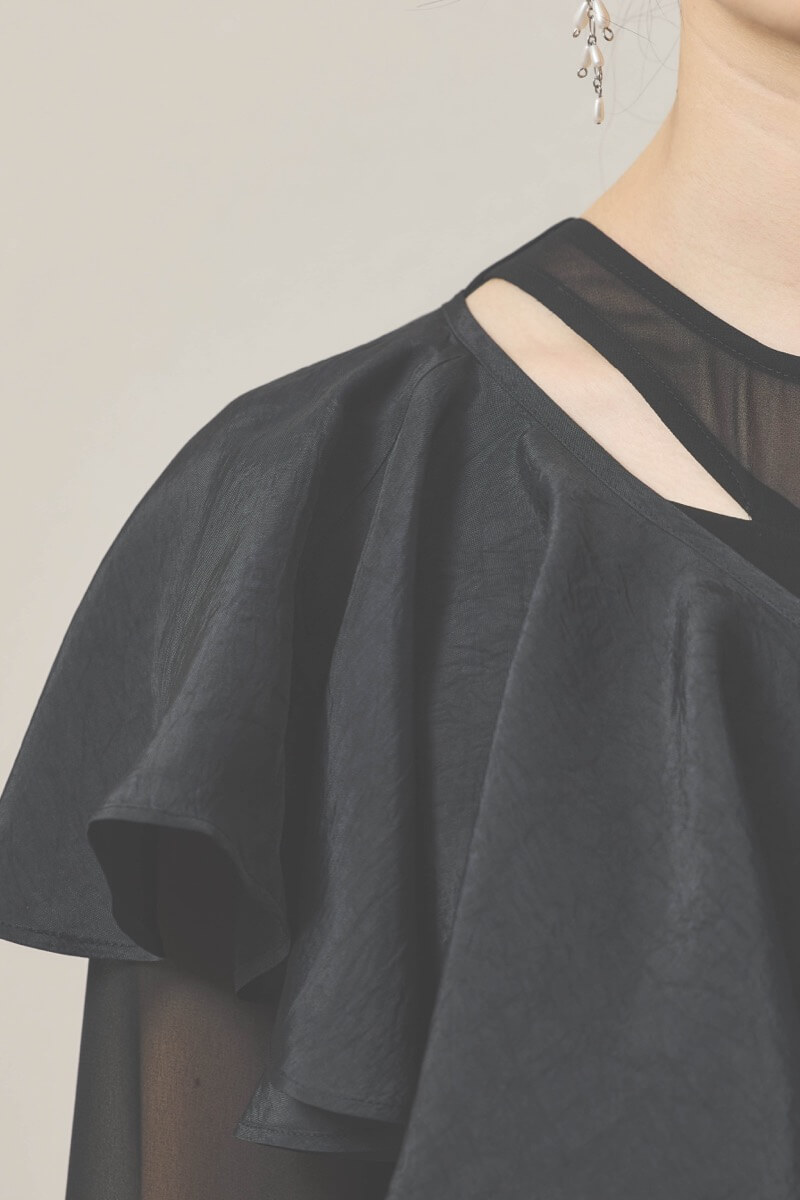 ブラックのセットショールメニーウェイドレス