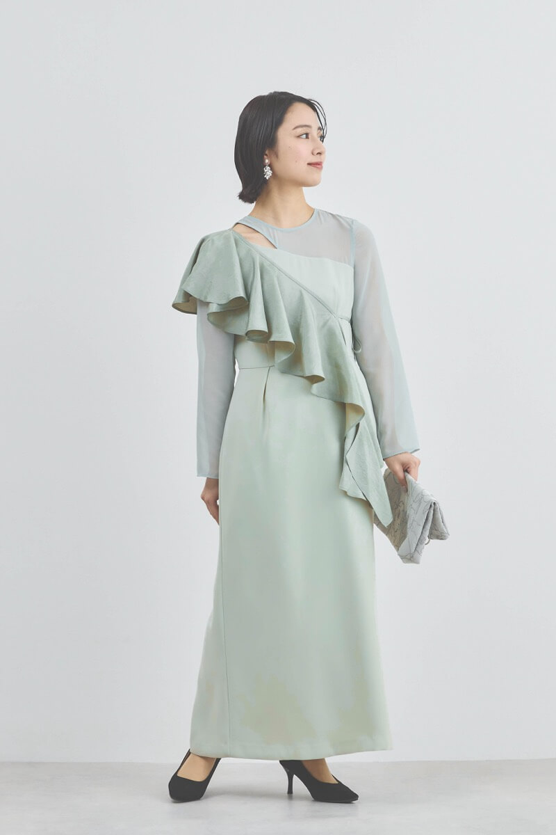 ミントのセットショールメニーウェイドレス