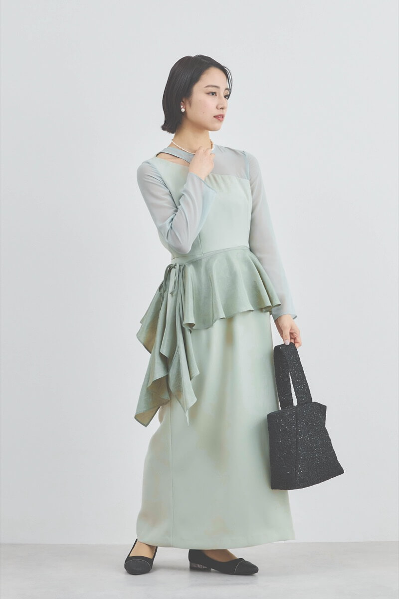 ミントのセットショールメニーウェイドレス