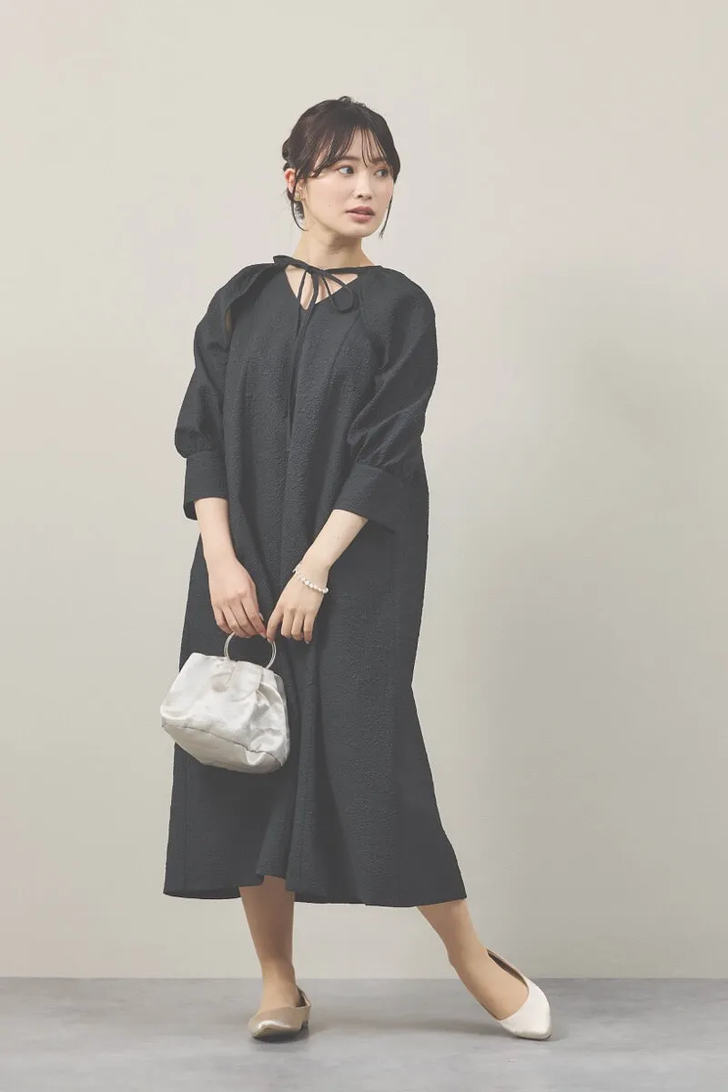 ブラックのボレロセットジャガードドレス