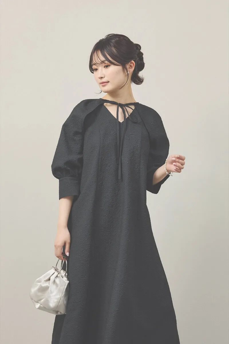 ブラックのボレロセットジャガードドレス