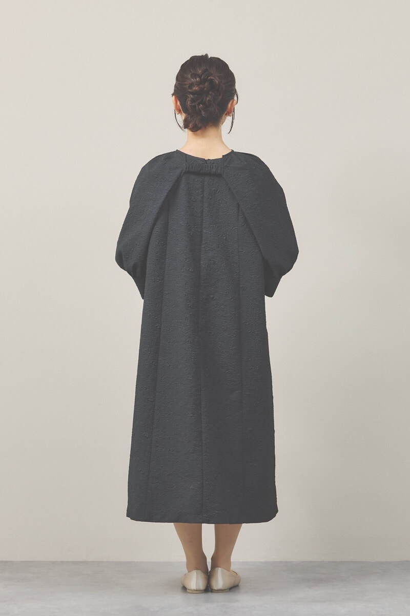 ブラックのボレロセットジャガードドレス