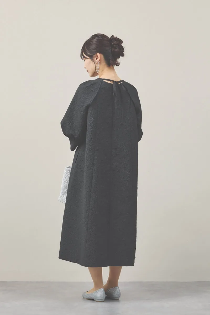 ブラックのボレロセットジャガードドレス