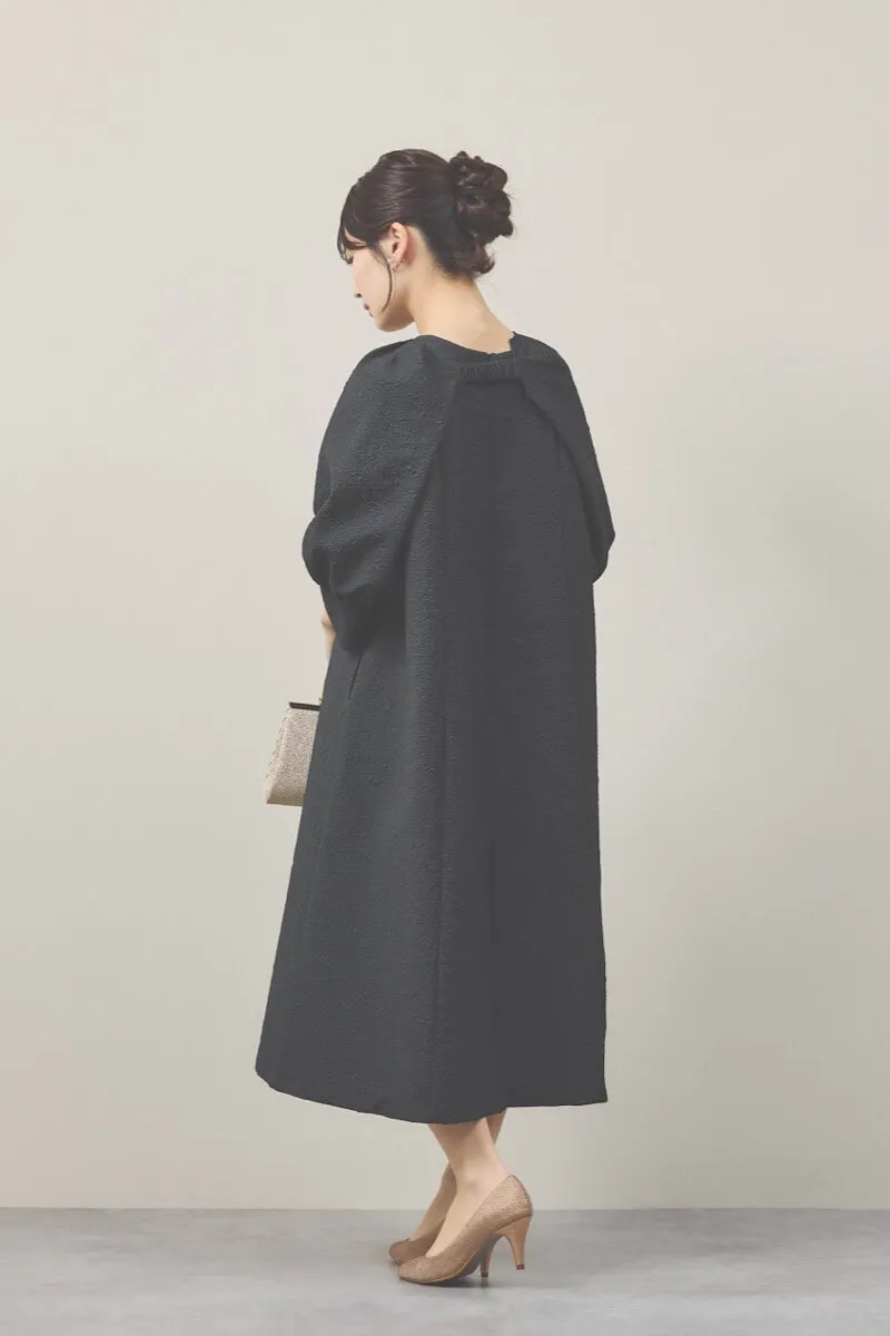 ブラックのボレロセットジャガードドレス