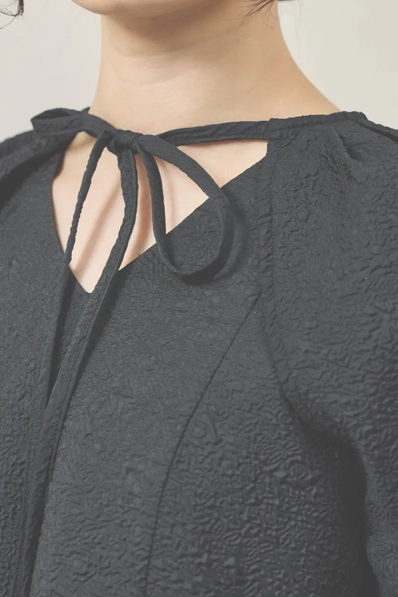 ブラックのボレロセットジャガードドレス