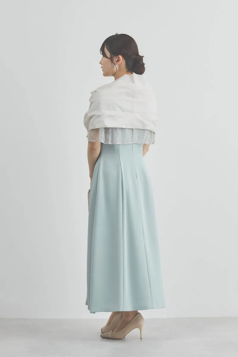 ミントのシアーケープコンビドレス