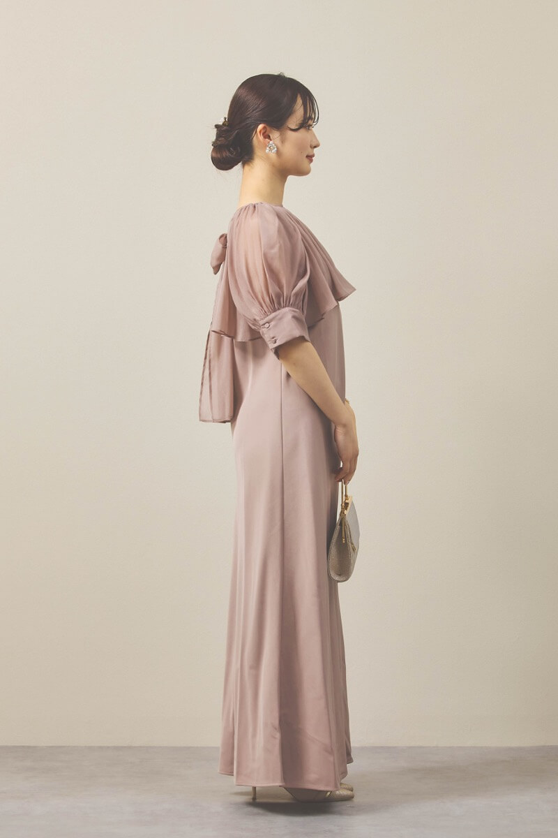 モカのバックリボンボレロセットドレス