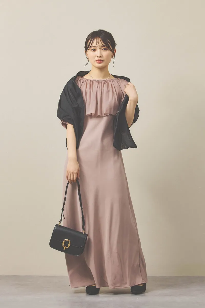 モカのバックリボンボレロセットドレス