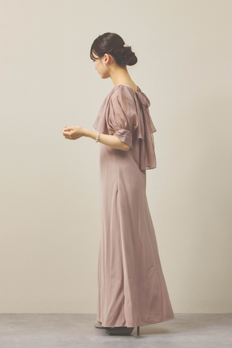 モカのバックリボンボレロセットドレス