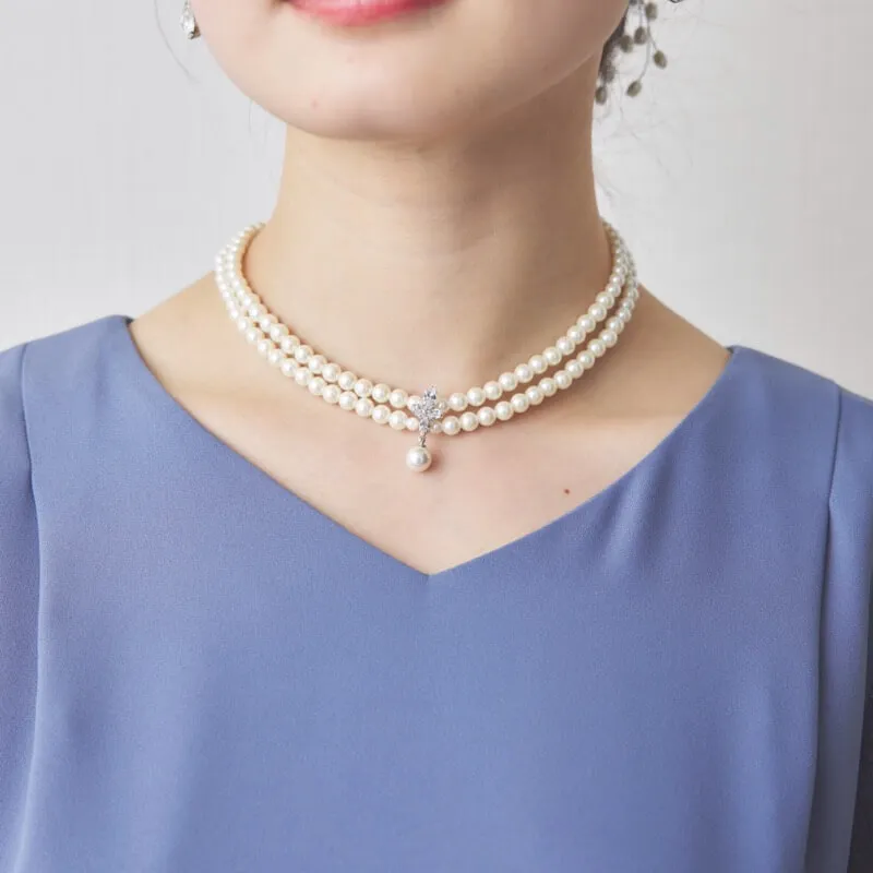 スイングパールの2連ネックレス