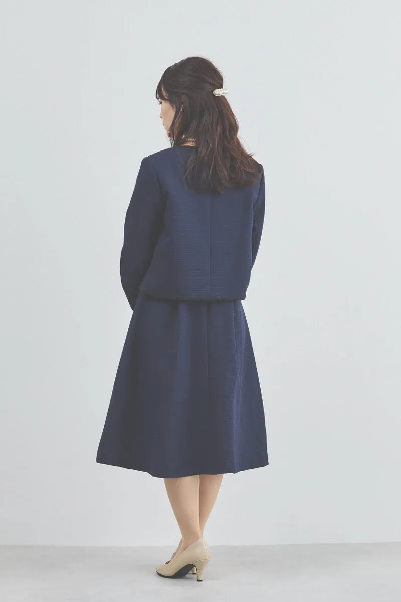 ネイビーのレースコンビセレモニースーツセット