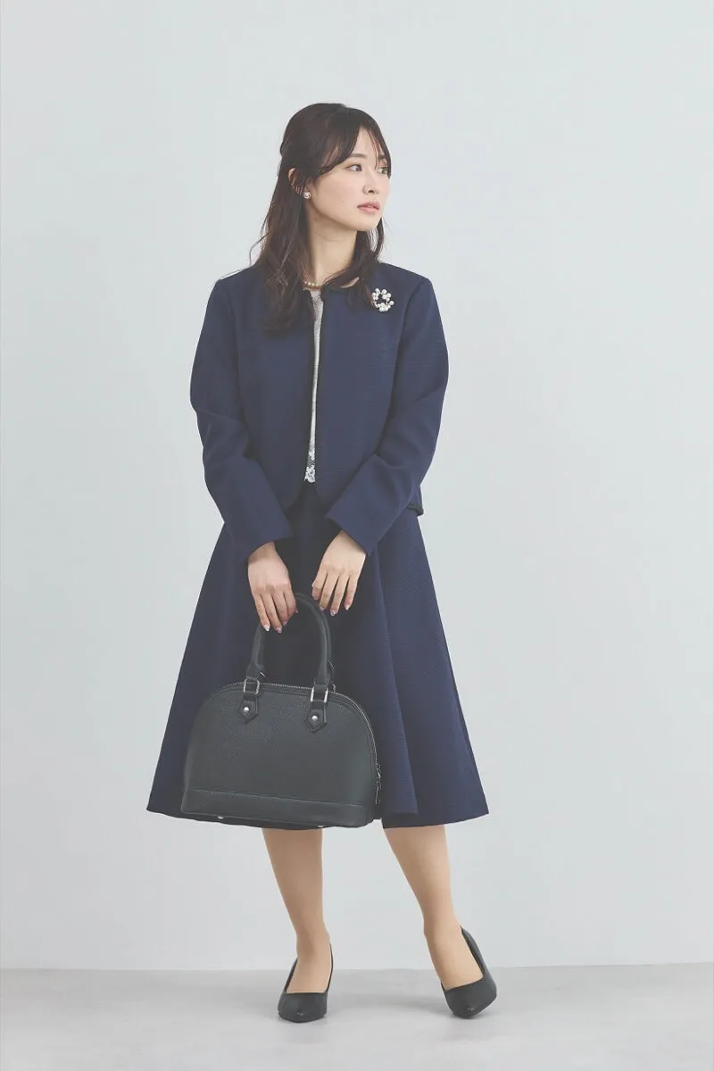 ネイビーのレースコンビセレモニースーツセット[L] Select Shopの