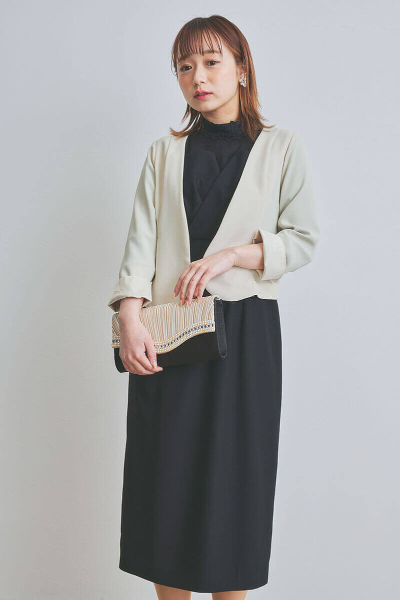 ブラックのビスチェデザインIラインドレス