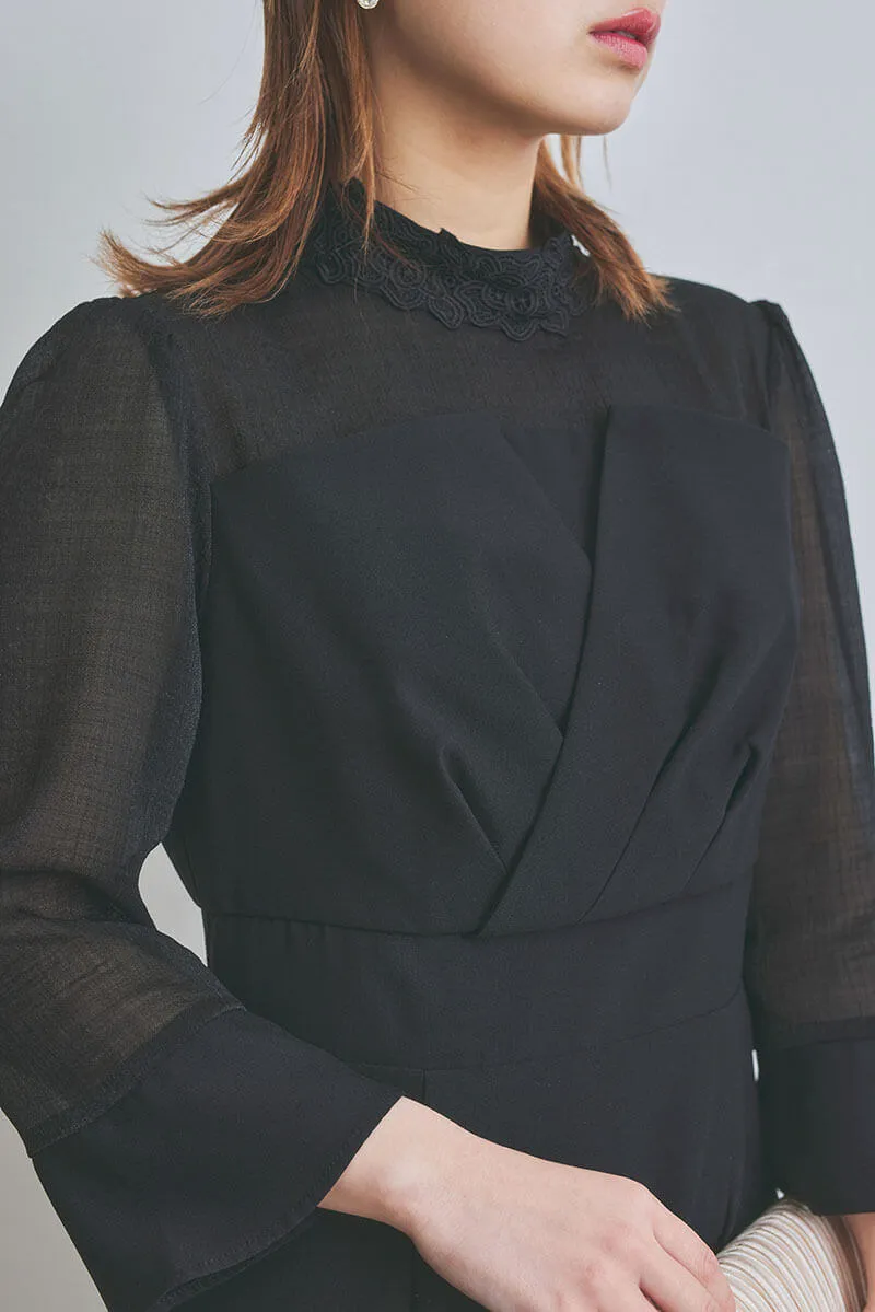 ブラックのビスチェデザインIラインドレス