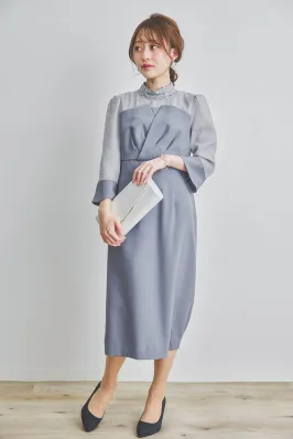 ビスチェ風水色ドレス