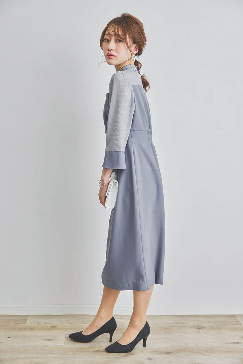 ブルーのビスチェデザインIラインドレス