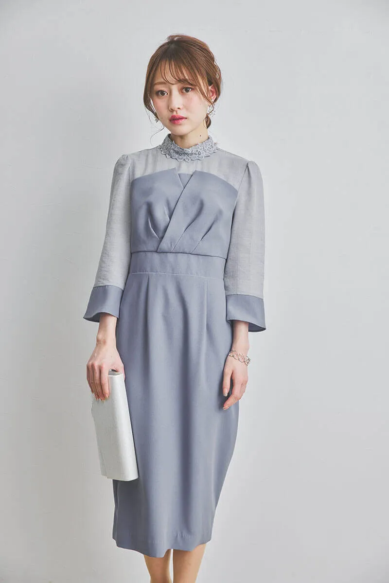 ブルーのビスチェデザインIラインドレス