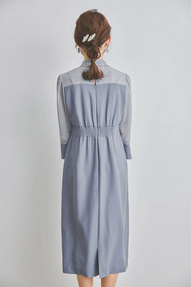 ブルーのビスチェデザインIラインドレス