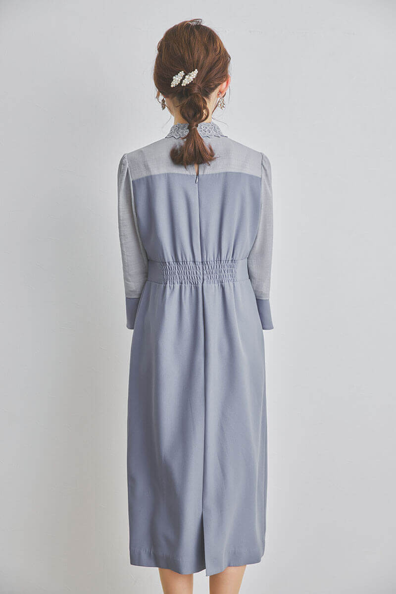 ブルーのビスチェデザインIラインドレス