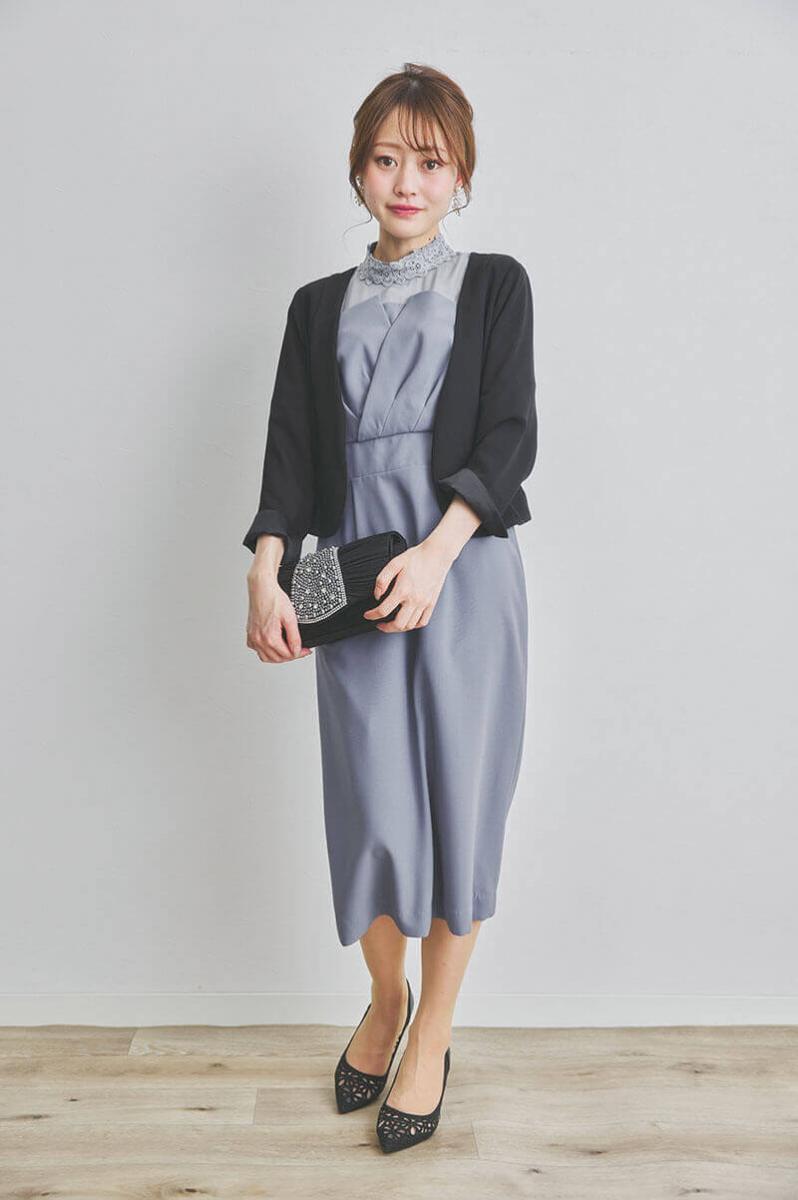 ブルーのビスチェデザインIラインドレス