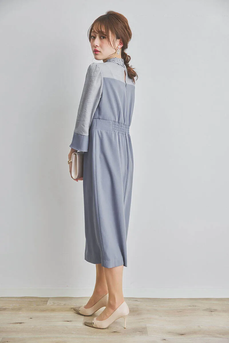 ブルーのビスチェデザインIラインドレス