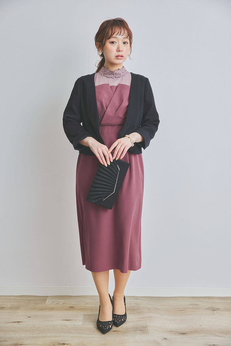 プラムのビスチェデザインIラインドレス