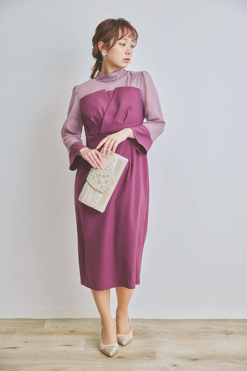 プラムのビスチェデザインIラインドレス