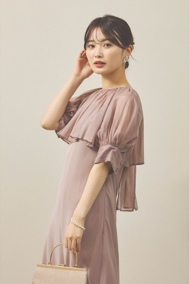 モカのバックリボンボレロセットドレス