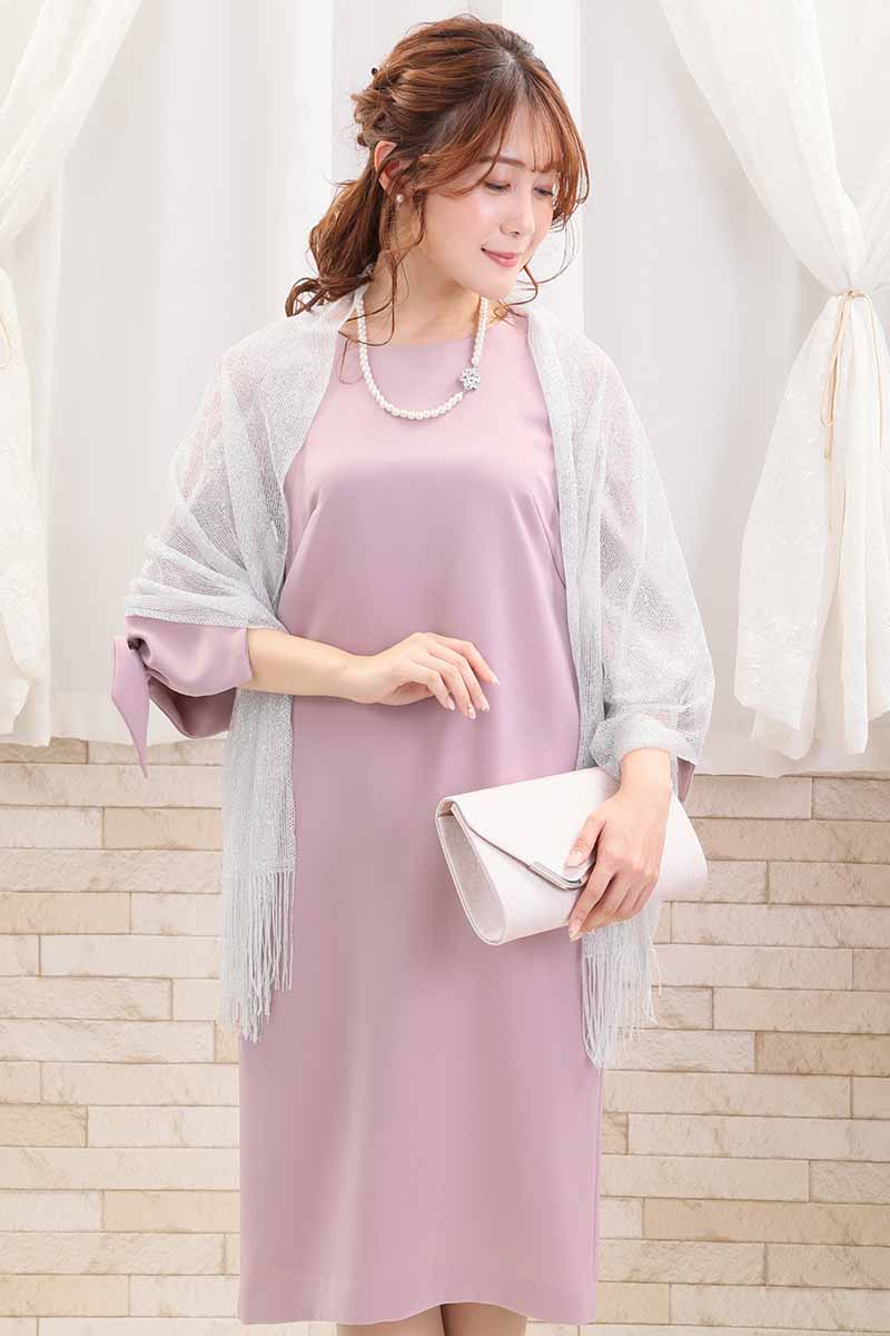 ピンクのレーススリーブIラインドレス