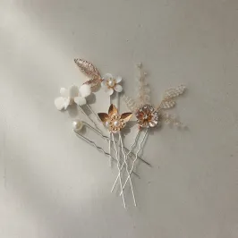 ゴールドブーケのヘアピン(5本セット)