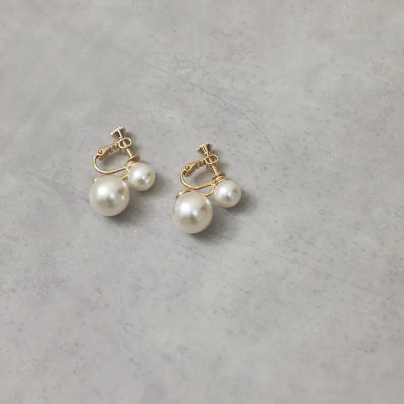 2連パールイヤリング