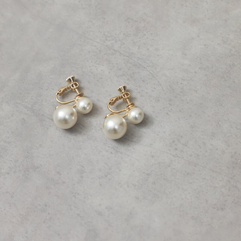 2連パールイヤリング