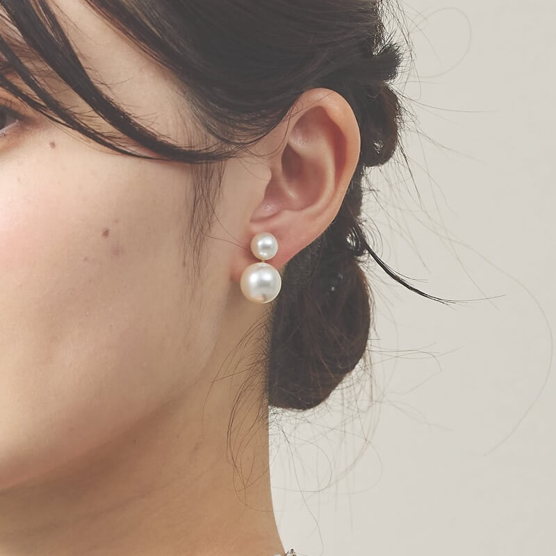 2連パールイヤリング