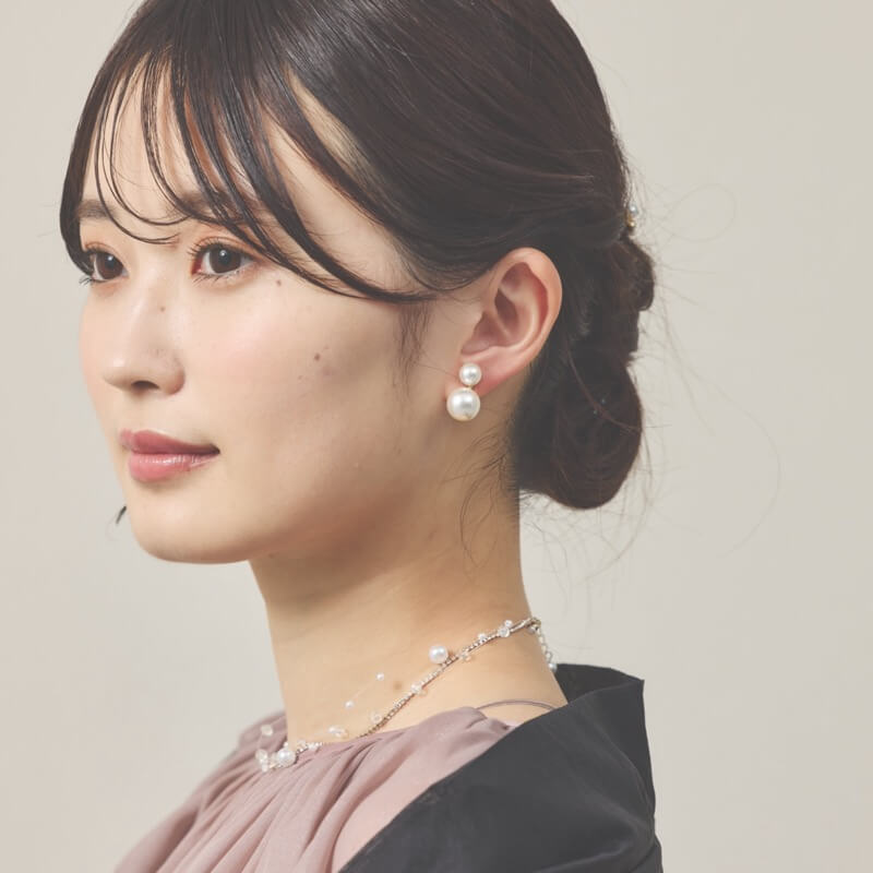2連パールイヤリング