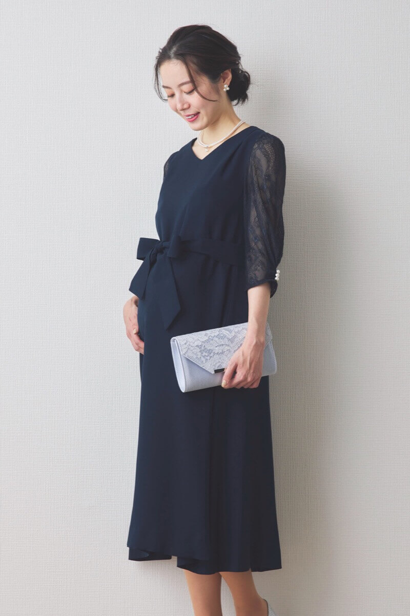 シルバーレース×プレートクラッチバッグ