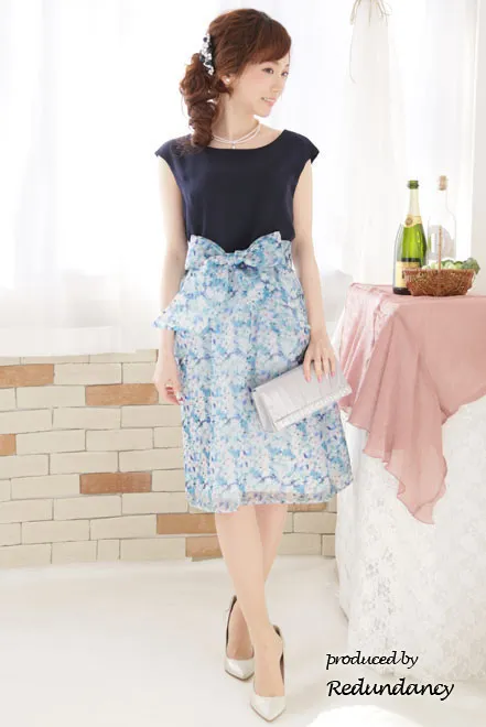 ネイビー&シルバーパールのコーム